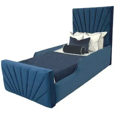 Invicta Kids Bed W 140 x L 190  - Blue with 1-Year Warranty