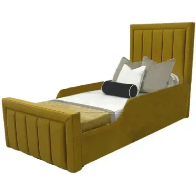 Issy Kids Bed W 140 x L 190  - Mustard with 1-Year Warranty