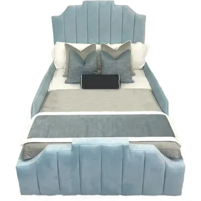 Florence Kids Bed W 160 x L 200  - Velvet Blue with 1-Year Warranty