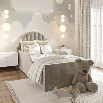 Mickey Kids Bed W 120 x L 190  - Velvet Silver with 1-Year Warranty