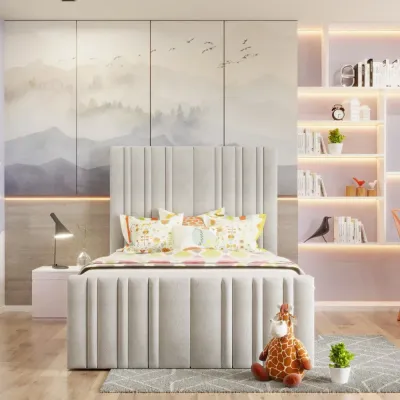 Sophialla Kids Bed W 150 x L 200  - Velvet White with 1-Year Warranty