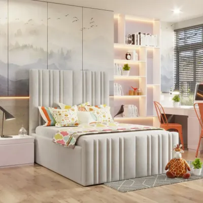 Sophialla Kids Bed W 160 x L 200  - Velvet White with 1-Year Warranty