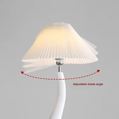 Twisted Pleated Floor Lamp, Curved Floor Standing Lamp with Pleated Lampshade LED Tricolored Bulb Plug, Side Standing Floor Light for Living room, Bedroom, Home, Office Decor.