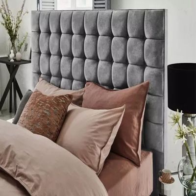 Cascade Cloud Tufted Upholstered King Size ( 180 X 200 ) Grey Color Bed