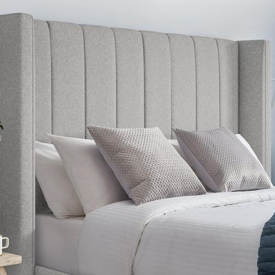 Cloud Comfort Upholstered King Size ( 180 X 200 ) Silver Color Bed