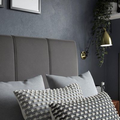 Cloud Nine Upholstered King Size ( 180 X 190 ) Black Color Bed