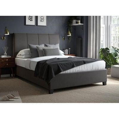 Cloud Nine Upholstered Large Twin Size ( 140 X 200 ) Black Color Bed