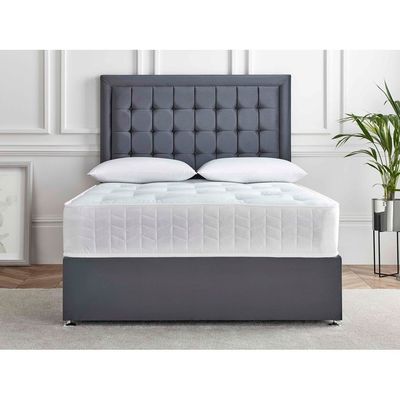 Dream Tide Tufted Upholstered Single Size ( 90 X 190 ) Grey Color Bed