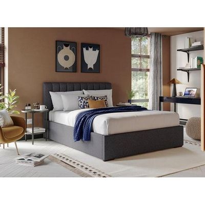 Dreamy Nest Upholstered Large Twin Size ( 140 X 190 ) Grey Color Bed