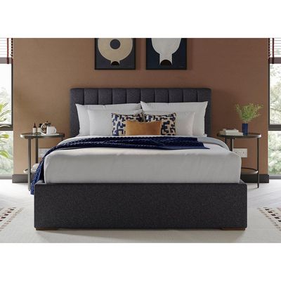 Dreamy Nest Upholstered Large Twin Size ( 140 X 200 ) Grey Color Bed