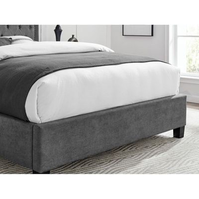 Dreamy Retreat Tufted Upholstered Single Size ( 90 X 190 ) Grey Color Bed