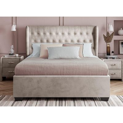 Dusk Duvet Upholstered Single Size ( 90 X 190 ) Light Pink Color Bed