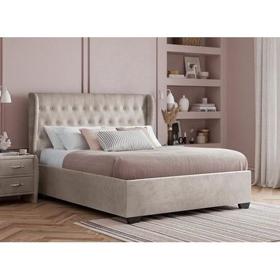 Dusk Duvet Upholstered King Size ( 180 X 190 ) Light Pink Color Bed