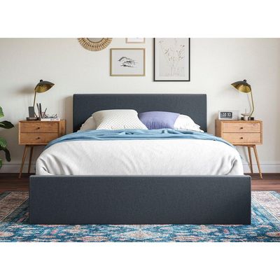 Ember Ease Upholstered Single Size ( 90 X 190 ) Black Color Bed