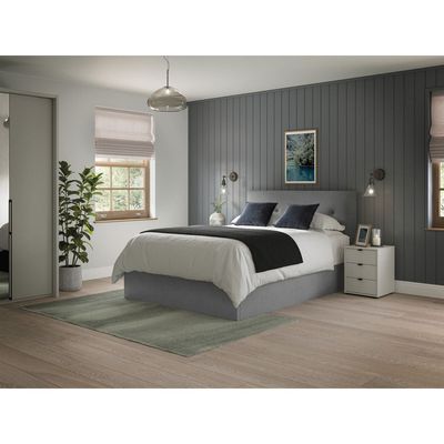 Emperial Trance Tufted Upholstered Large Twin Size ( 140 X 190 ) Grey Color Bed