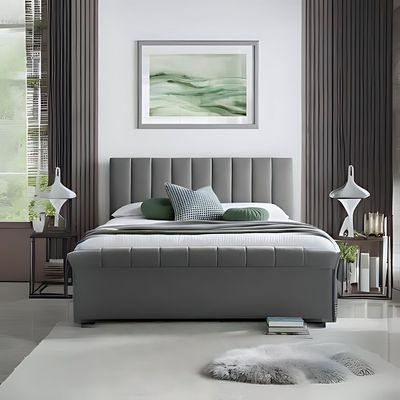 Gentle Breeze Upholstered Single Size ( 90 X 190 ) Grey Color Bed