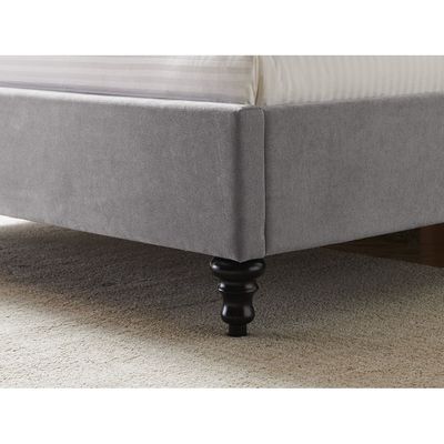 Harbor Haven Tufted Upholstered Single Size ( 90 X 200 ) Grey Color Bed