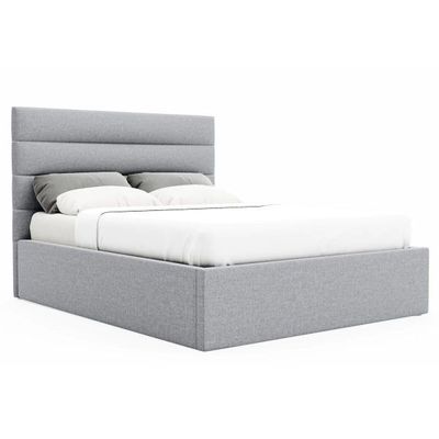 Lush Lounge Upholstered Large Twin Size ( 140 X 190 ) Grey Color Bed