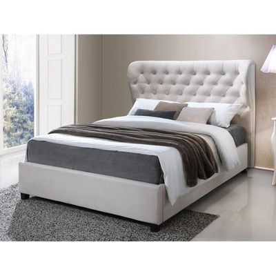 Majestic Dreams Tufted Upholstered Single Size ( 90 X 190 ) White Color Bed