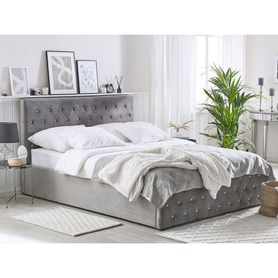 Oasis Tufted Upholstered Large Twin Size ( 140 X 190 ) Grey Color Bed