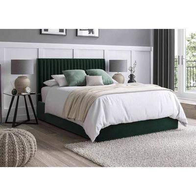 Plush Paradise Upholstered Single Size ( 90 X 190 ) Dark Green Color Bed