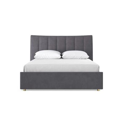 Serenity Springs Upholstered King Size ( 180 X 190 ) Grey Color Bed