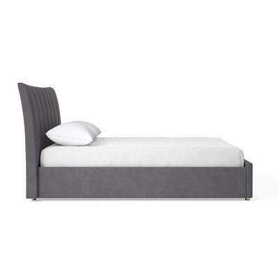 Serenity Springs Upholstered Large Twin Size ( 140 X 200 ) Grey Color Bed