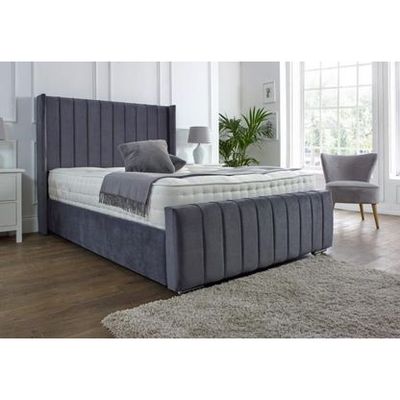 Sleepy Sanctuary Upholstered Twin Size ( 120 X 190 ) Grey Color Bed