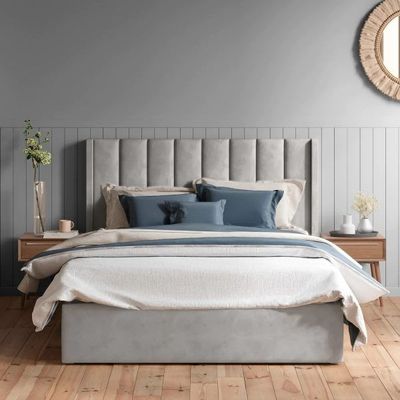 Slumbroza Stance Tufted Upholstered Queen Size ( 150 X 190 ) Grey Color Bed