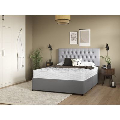 Symphony Tufted Upholstered Twin Size ( 120 X 190 ) Grey Color Bed