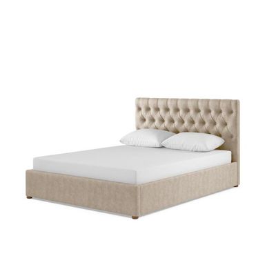 Venice Comfort Tufted Upholstered Large Twin Size ( 140 X 200 ) Beige Color Bed