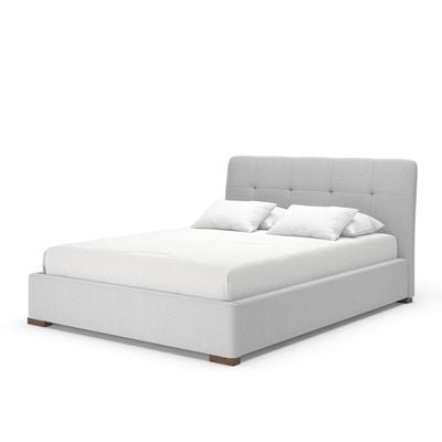 Vivid Joy Tufted Upholstered Queen Size ( 150 X 190 ) Grey Color Bed