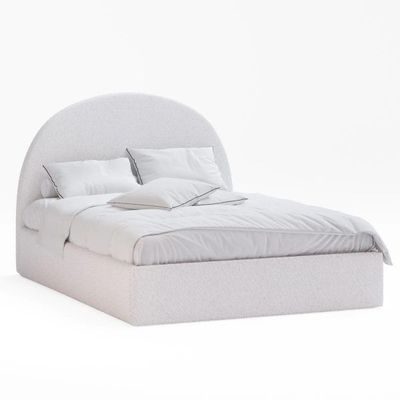 Nova Nest Upholstered Premium Large Twin Size ( 140 X 190 ) Off White Color Bed