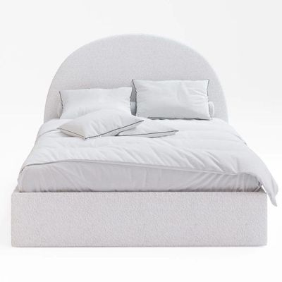 Nova Nest Upholstered Premium Large Twin Size ( 140 X 190 ) Off White Color Bed