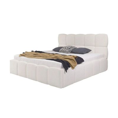 Haven Hideway Upholstered Premium Queen Size ( 150 X 190 ) Off White Color Bed