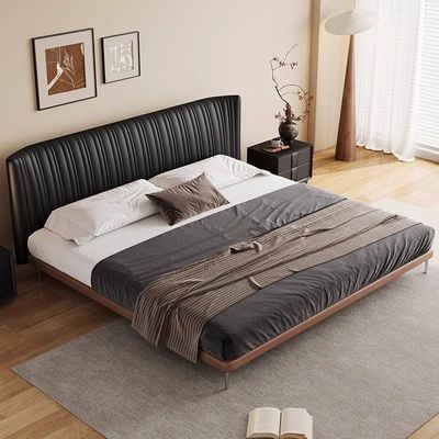  Nordic Queen Bed, Black and Brown Color Queen-150x200