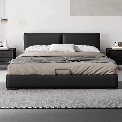 Nordic Queen bed frame with Storage space, black Queen-150x200