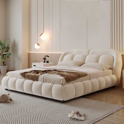 Italian Queen Bed Home Luxury Modern Design, Beige Color Queen-150x200