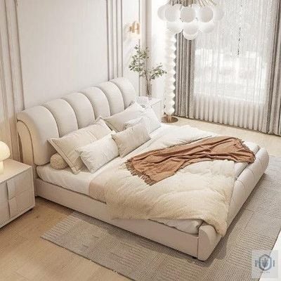 Elegant Classic Queen Bed frame, Beige Queen-150x200