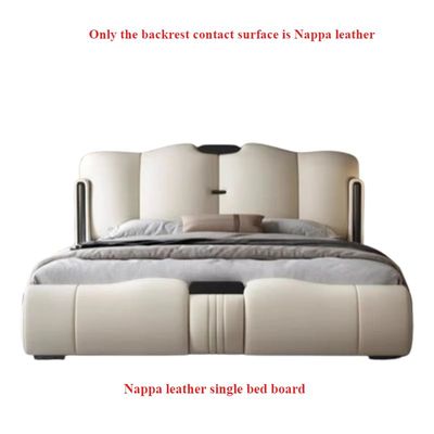 Modern Storage Bedroom Beds Queen size, Beige color  King-180x200