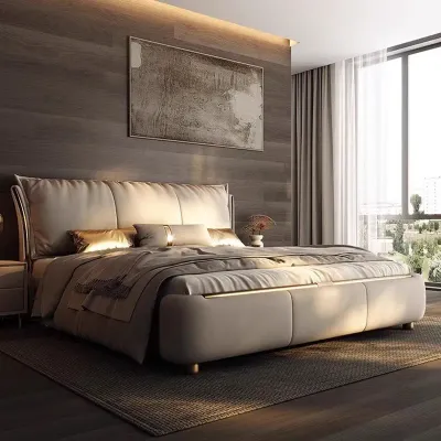 Luxury Multifunctional Organizer Headboard Super King Bed, Brown  Super King-200x200