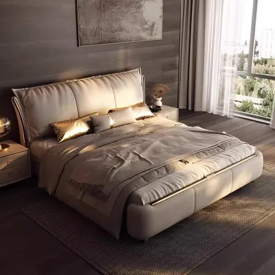Luxury Multifunctional Organizer Headboard Super King Bed, Brown  Super King-200x200