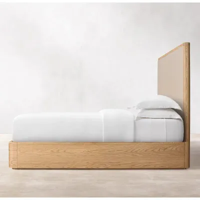 American modern simple oak wedding Super King bed,beige  Super King-200x200