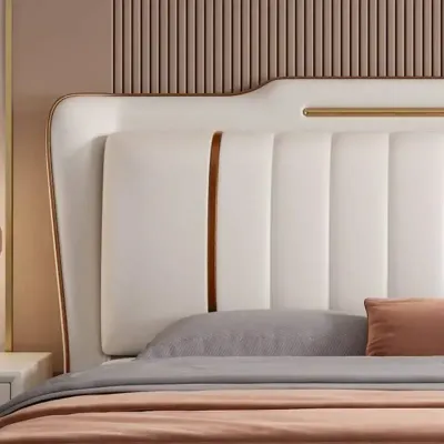 Luxury Princess Super King Bed Frame Waterproof  Headboards, beige color  Super King-200x200