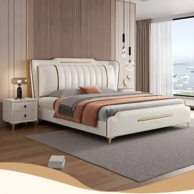 Luxury Princess Queen Bed Frame Waterproof  Headboards, beige color  Super King-200x200