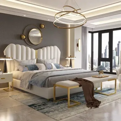  Super King Size Bed Frame Nordic Elegant Luxury Double Design, White Color Super King-200x200