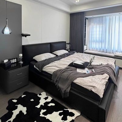 Nordic Super King bed frame with Storage space, black Super King-200x200