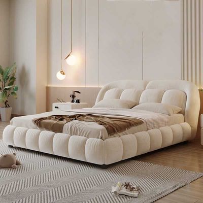 Italian Queen Bed Home Luxury Modern Design, Beige Color Super King-200x200