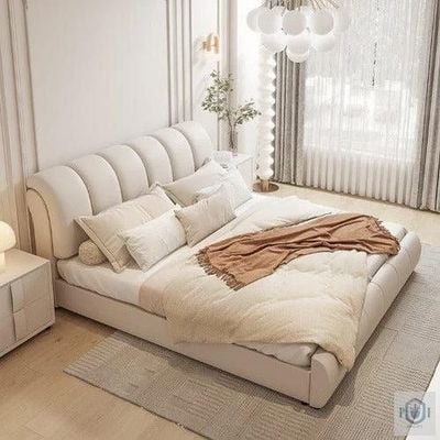 Elegant Classic Queen Bed frame, Beige Super King-200x200