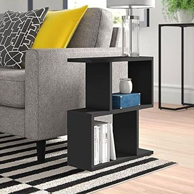 Versatile Asymmetrical Side Table Black Colour  for Modern Spaces